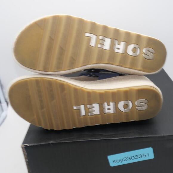 NEW SOREL Cameron Wedge Sandals in Nocturnal Blue Gum  Women's Size 11 - Picture 6 of 8